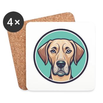 Rhodesian Ridgeback Hunderasse Lustige Karikatur Kawaii - Untersetzer (4er-Set) - Weiß - Vorne