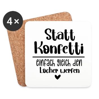 Hole Punch Confetti Throw - Coasters (set of 4) - white - Front
