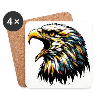 Adler - Untersetzer (4er-Set) - Weiß - Vorne