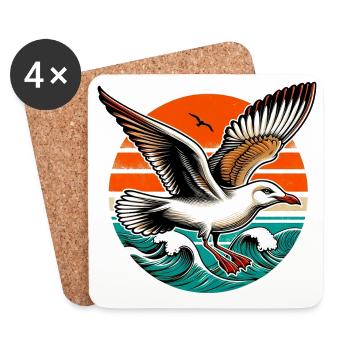 Mouette - Dessous de verre (lot de 4) - blanc - Devant