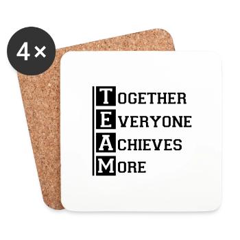 TEAM Together Everyone Achieves More - Untersetzer (4er-Set) - Weiß - Vorne