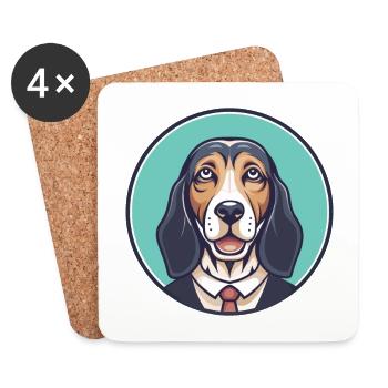 Transsilvanischer Windhund Hunderasse Lustige Karikatur Kawaii - Untersetzer (4er-Set) - Weiß - Vorne