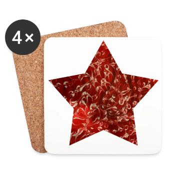 Star - hand-painted by Martina Eßer - Coasters (set of 4) - white - Front
