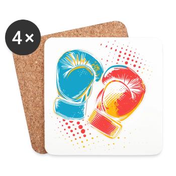 Boxing Gloves Graphic - Coasters (set of 4) - white - Front