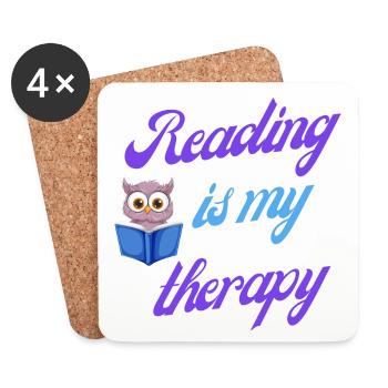 Reading therapy gift - Coasters (set of 4) - white - Front