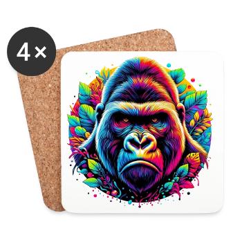 Gorilla - Coasters (set of 4) - white - Front