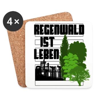 La forêt tropicale, c’est la vie - Dessous de verre (lot de 4) - blanc - Devant
