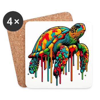 Tortue - Dessous de verre (lot de 4) - blanc - Devant