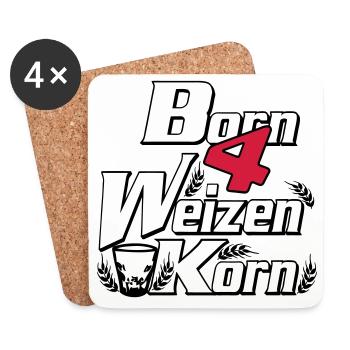 Wheat grain - born 4 grain - Party Fun --- - Coasters (set of 4) - white - Front