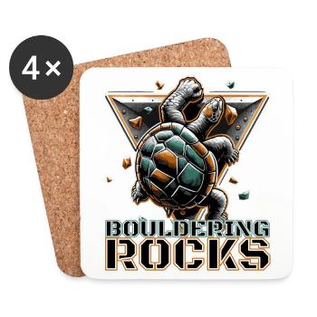 Bouldern Rocks Schildkröte Klettern Geschenk - Untersetzer (4er-Set) - Weiß - Vorne