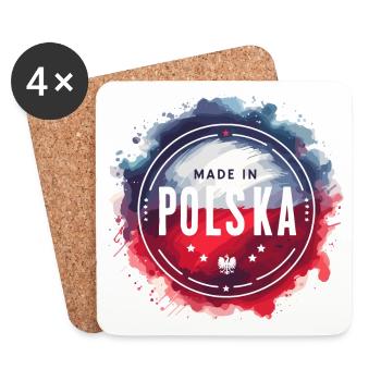 Made in Polska Polen polnisch rot weiß Geschenk - Untersetzer (4er-Set) - Weiß - Vorne