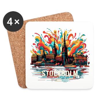 Stockholm Hauptstadt Schweden Geschenk - Untersetzer (4er-Set) - Weiß - Vorne