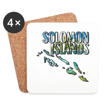 Watercolor Map Solomon Islands - Coasters (set of 4) - white - Front