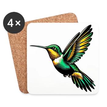 Colibri - Dessous de verre (lot de 4) - blanc - Devant