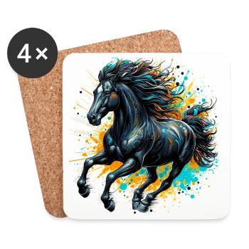 Cheval - Dessous de verre (lot de 4) - blanc - Devant