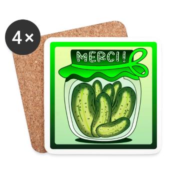 THANK YOU CUCUMBER PICKLES - Coasters (set of 4) - white - Front