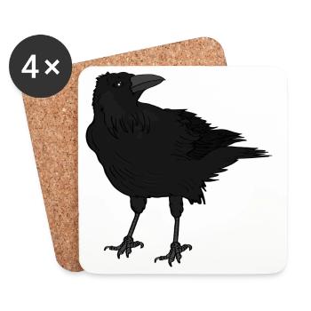 A crow - Coasters (set of 4) - white - Front