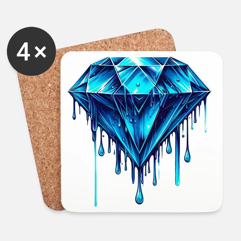 Diamant - Untersetzer (4er-Set) - Weiß