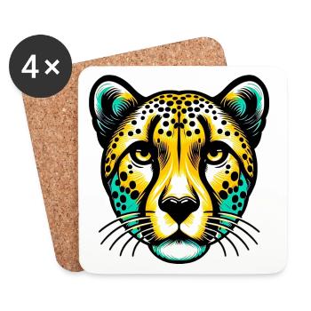 Cheetah - Coasters (set of 4) - white - Front