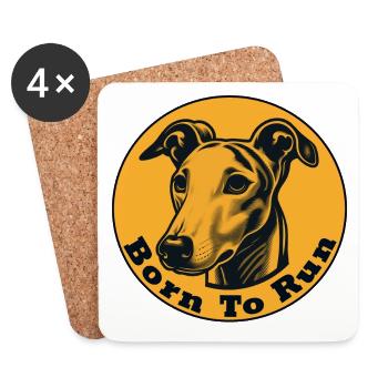 Whippet zum Laufen geboren - Untersetzer (4er-Set) - Weiß - Vorne