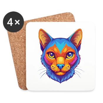 Havanna Braune Katzenrasse Karikatur Kawaii Tier Haustier - Untersetzer (4er-Set) - Weiß - Vorne