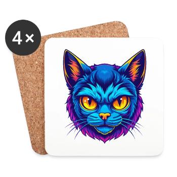 Pixie Bob Cat Breed Cartoon Kawaii Animal Pet - Coasters (set of 4) - white - Front