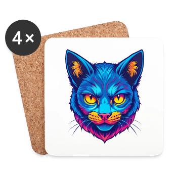Australische Nebelkatze Rasse Karikatur Kawaii Tier Pe - Untersetzer (4er-Set) - Weiß - Vorne