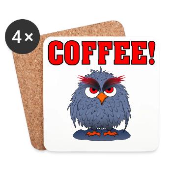 Hibou CAFÉ ROUGE - Dessous de verre (lot de 4) - blanc - Devant
