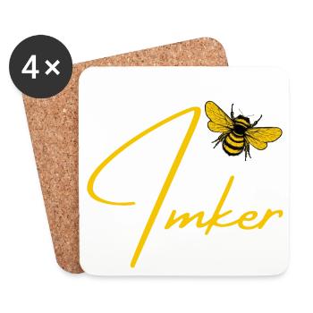Imker Edition - Honigbiene - Untersetzer (4er-Set) - Weiß - Vorne