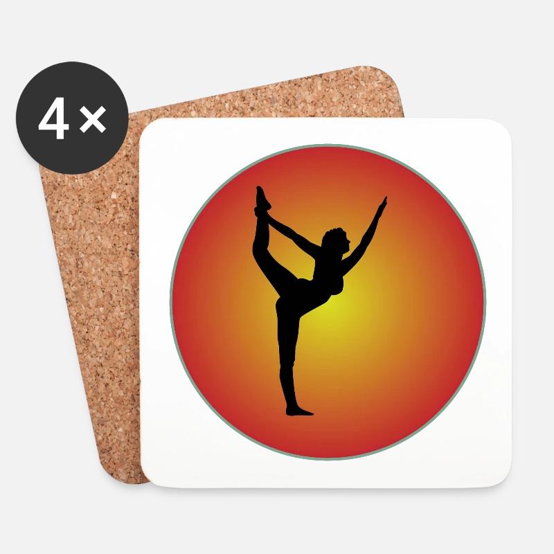 Silhouette Kreis - Untersetzer (4er-Set) - Weiß
