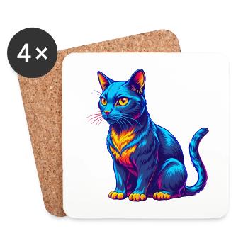 Havanna Braune Katzenrasse Karikatur Kawaii Tier Haustier - Untersetzer (4er-Set) - Weiß - Vorne