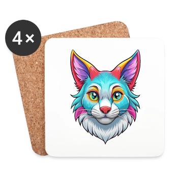 Australische Nebelkatze Rasse Karikatur Kawaii Tier Pe - Untersetzer (4er-Set) - Weiß - Vorne