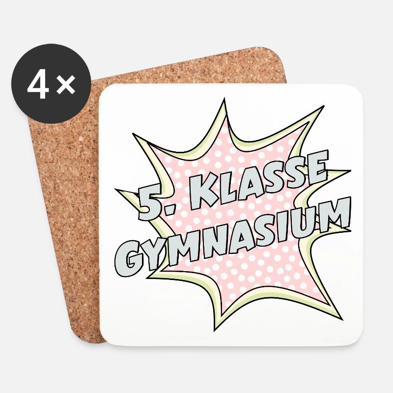 SCHULWECHSEL 5. KLASSE - GYMNASIUM - Untersetzer (4er-Set) - Weiß
