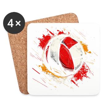 Dessin de volley-ball - Dessous de verre (lot de 4) - blanc - Devant
