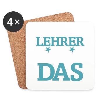 Ich bin Lehrer, Ich kann das - Untersetzer (4er-Set) - Weiß - Vorne