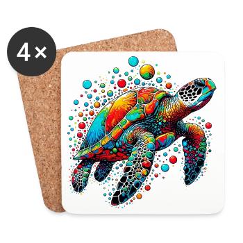 Turtle - Coasters (set of 4) - white - Front