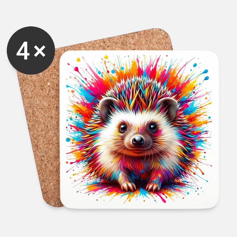 Igel - Untersetzer (4er-Set) - Weiß