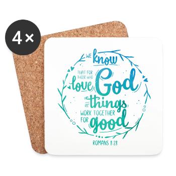 For those who love God - Romans 8:28 - Untersetzer (4er-Set) - Weiß - Vorne