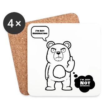 The uninterested bear - Untersetzer (4er-Set) - Weiß - Vorne