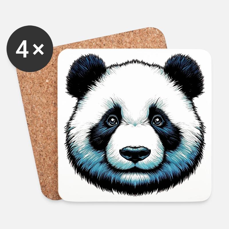 Panda - Untersetzer (4er-Set) - Weiß