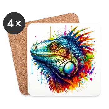 Iguana - Coasters (set of 4) - white - Front