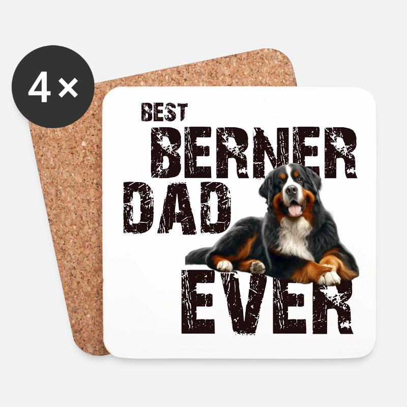 Berner Sennenhund - Untersetzer (4er-Set) - Weiß