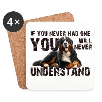 Berner Sennenhund - Untersetzer (4er-Set) - Weiß - Vorne