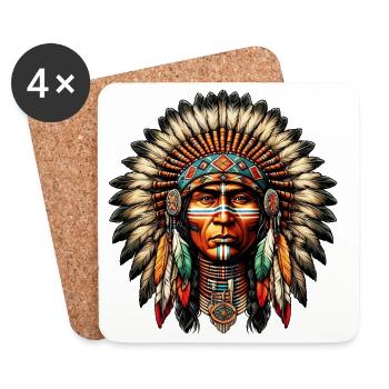 American Indian American - Coasters (set of 4) - white - Front