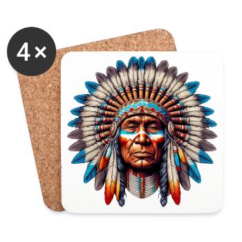 American Indian American - Coasters (set of 4) - white - Front