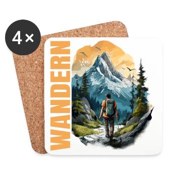 Wandern - Untersetzer (4er-Set) - Weiß - Vorne