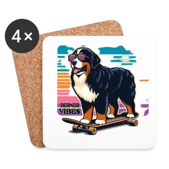 Bernese mountain dog - Coasters (set of 4) - white - Front