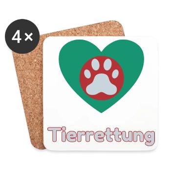 Sauvetage d’animaux - Dessous de verre (lot de 4) - blanc - Devant