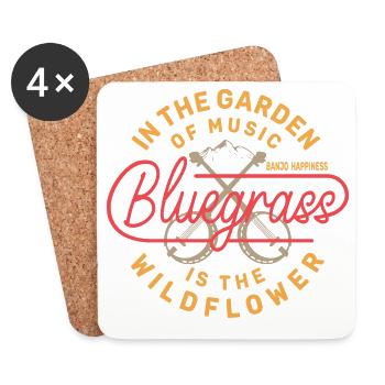 Bluegrass - Banjo Happiness - Dessous de verre (lot de 4) - blanc - Devant