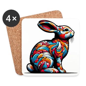 Rabbit - Coasters (set of 4) - white - Front
